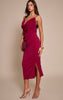 Plum Chiffon Drape Cut Out Midaxi Dress
