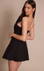Black Woven Bandeau Hanky Hem Mini Dress