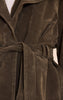 Khaki Faux Suede Belted Jacket