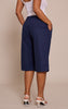 Shape Navy Wool-Look Long Line Shorts