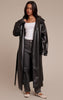 Petite Black Tie Waist Maxi Trench Coat