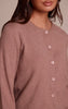 Mocha Compact Knit Collarless Cardigan