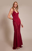 Plum Satin Contrast V Neck Maxi Dress