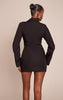 Black Woven Wrap Hem Blazer Dress