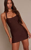 Chocolate Bandage Cup Detail Halterneck Mini Dress