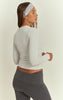 Ash Grey Melange Soft Cotton Long Sleeve Top