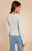 Grey Marl Soft Rib Button Up Fitted Long Sleeve Top