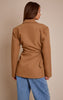 Camel Belted Trim Detail Blazer
