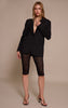 Black Textured Sheer Lace Capris
