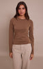 Mushroom Soft Cotton Crew Neck Longline Long Sleeve Top
