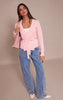 Pink Pilates Wrap Knitted Cardigan