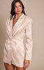Champgane Satin Pleated Blazer Dress