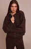 Chocolate Zip Through Knitted Hoodie