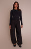 Black Boucle Textured Balloon Pants