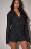 Black Boucle Blazer Button Detail Romper