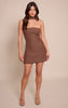 Chocolate Woven Scarf Detail Bandeau Shift Dress