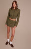 Dark Khaki Tailored Woven Mini Skirt