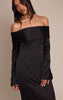 Black Bardot Long Sleeve Maxi Dress
