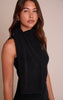 Black Wrap Neck Detail Maxi Dress