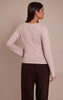Sand Marl Soft Jersey V Neck Flared Long Sleeve Top