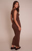Chocolate Super Soft Asymmetric Bodycon Dress