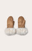 Tan Faux Suede Fur Trim Mittens