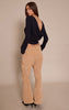 Sand Faux Suede Flared Pants