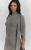 Grey Ruched Wrap Bodycon Mini Dress