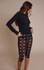 Black Mesh Polka Dot Capri Pants