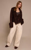 Chocolate Loop Knit Edge cardigan