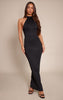Black Hotfix Halterneck Backless Maxi Dress