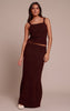 Brown Knitted Maxi Skirt