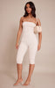 Petite Cream Contour Jersey Bandeau Capri Catsuit