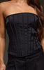 Black Satin Boned Bandeau Corset