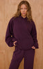 Plum Cotton Fleece Oversized Pull Over Hoodie