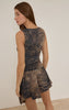 Dark Brown Snake Printed Slinky Ruched Detail Asymmetric Mini Dress