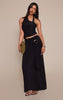 Black Slinky Trim Detail Maxi Skirt