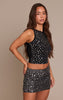 Black Ribbed Extreme Studded Racer Top