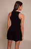 Black Ribbed High Neck Sleeveless Shift Dress