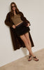 Dark Chocolate Mongolian Fur Mini Skirt