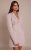 Taupe Wool Look Tailored Blazer Dress