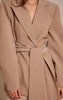Taupe Gathered Wrap Waist Belted Blazer