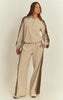 Stone Shell Contrast Stripe Wide Leg Track Pants