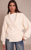 Cream Chunky Knit Rib Wrap Cardigan