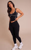 Petite Black Seamless Marl Cross Front Legging