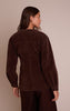 Chocolate Faux Suede Asymmetric Blazer
