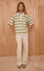 Sage Striped Polo Tshirt