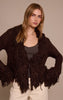 Chocolate Loop Knit Edge cardigan