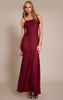 Burgundy Sheer Cut Out Maxi Dress