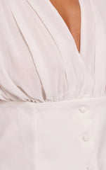 Shape White Chiffon Bust Woven Shirt